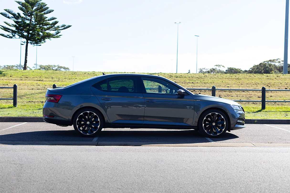 In the Superb, you have the sporty vibes of a coupe but the practicality of space. (Image: Dean McCartney)