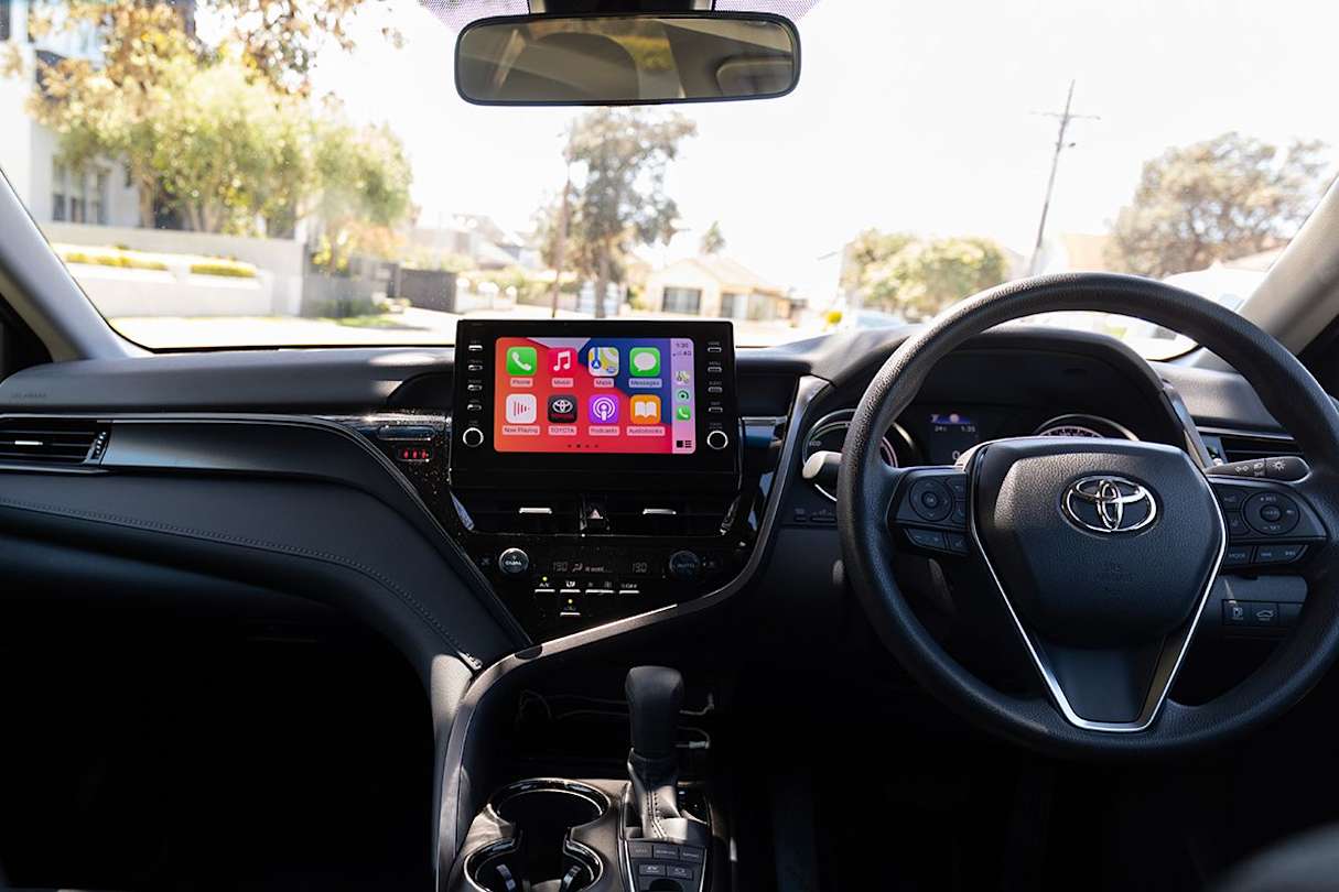 The multimedia screen is set into the dash now.