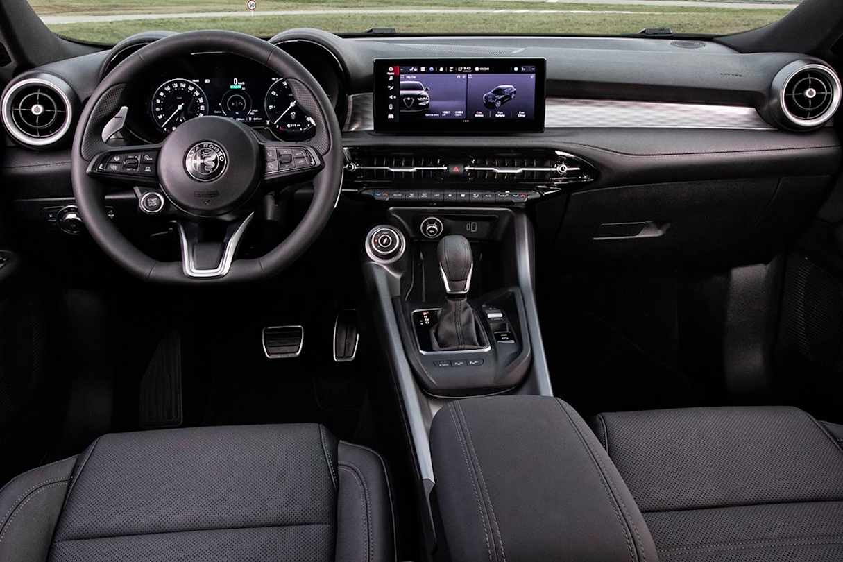 The interior provides a sports car feel.