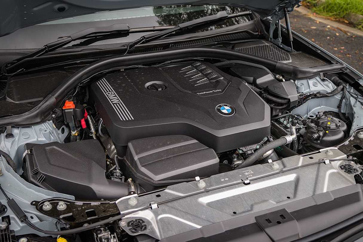 Under the bonnet of the 320i M Sport is a 2.0-litre, four-cylinder turbo-petrol engine. (Image: Glen Sullivan)