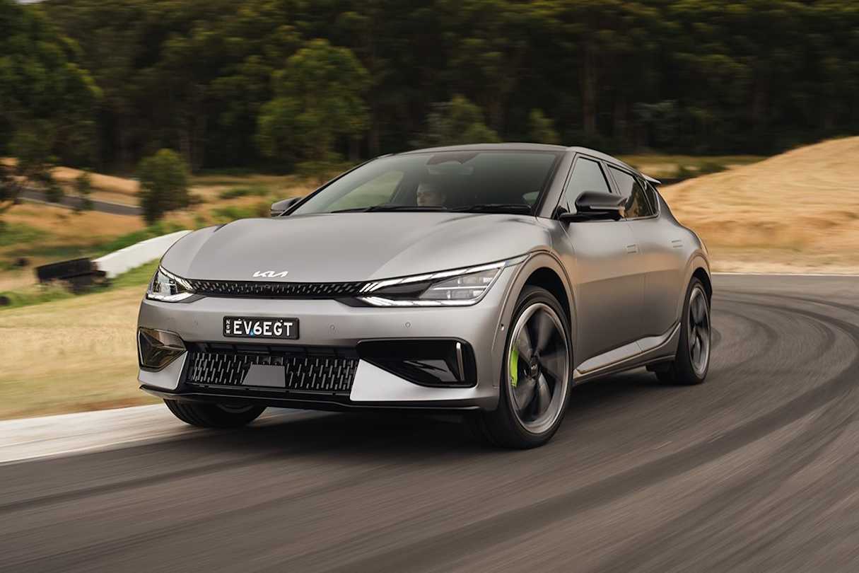 The GT looks pretty much like any other EV6 apart from a slightly different grille, lower bumper and matrix headlights up front.