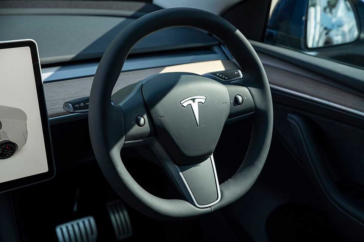 On the inside expect the standard Tesla stuff, like synthetic leather interior trim. (Image: Tom White)