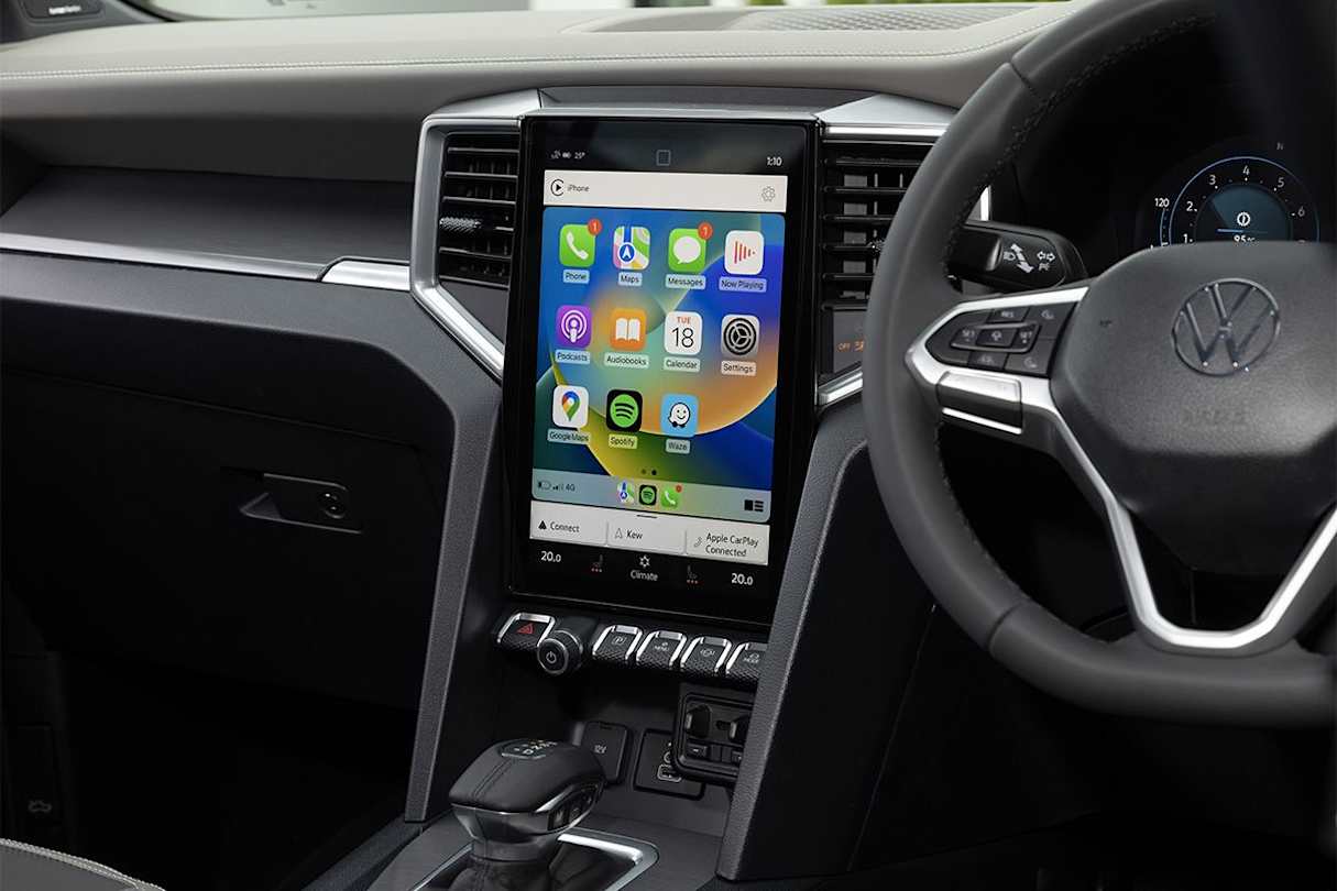 Inside is a 10.1-inch portrait touchscreen. (Adventura variant pictured)