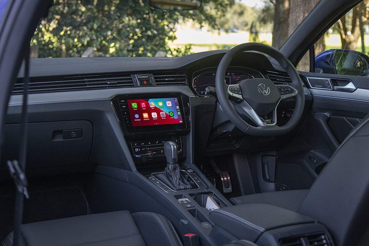 The interior is also classically VW – sharp, a little pared back and hosting easy to see buttons and dials. (image: Dean McCartney)