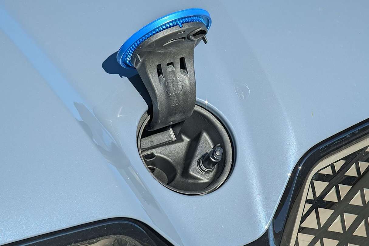 The front badge covers an inlet for the windscreen washer jets. (image credit: Tung Nguyen)