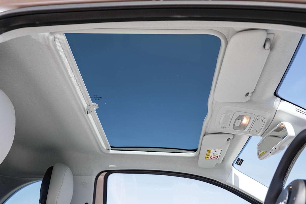 Features a panoramic glass sunroof.