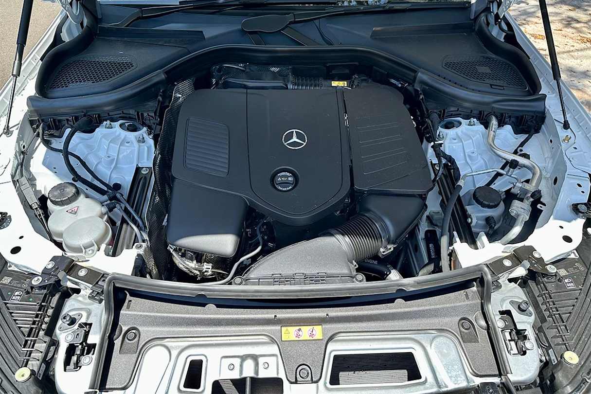 The GLC300 Coupe has a 2.0-litre four-cylinder turbo-petrol engine making 190kW of power and 400Nm of torque. (Image: Richard Berry)