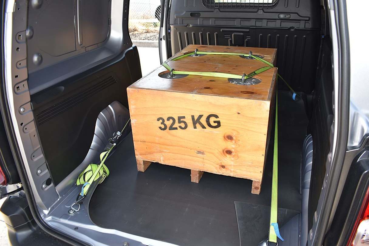 To test its payload rating we forklifted 650kg into the cargo bay. (Image: Mark Oastler)