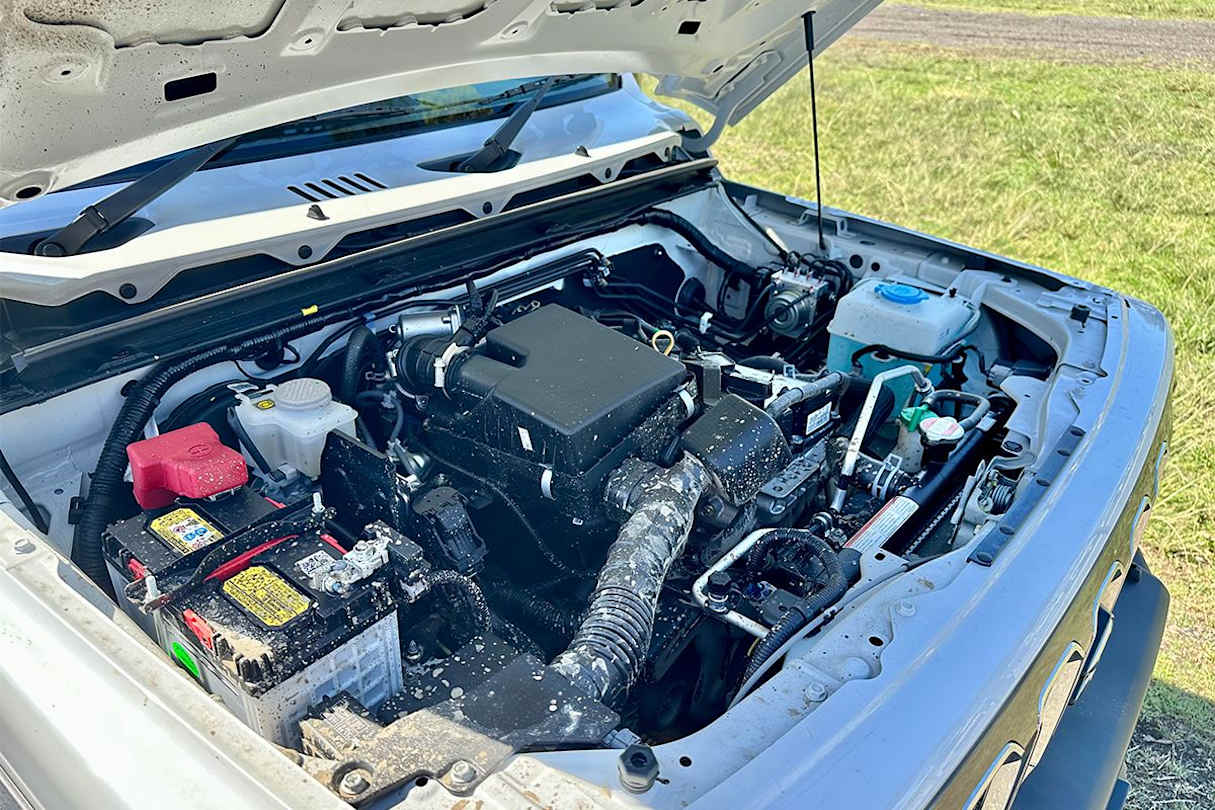 The Jimny XL has the same engine as the rest of the line-up - a 1.5-litre, four-cylinder petrol unit making 75kW and 130Nm. (Image: Richard Berry)