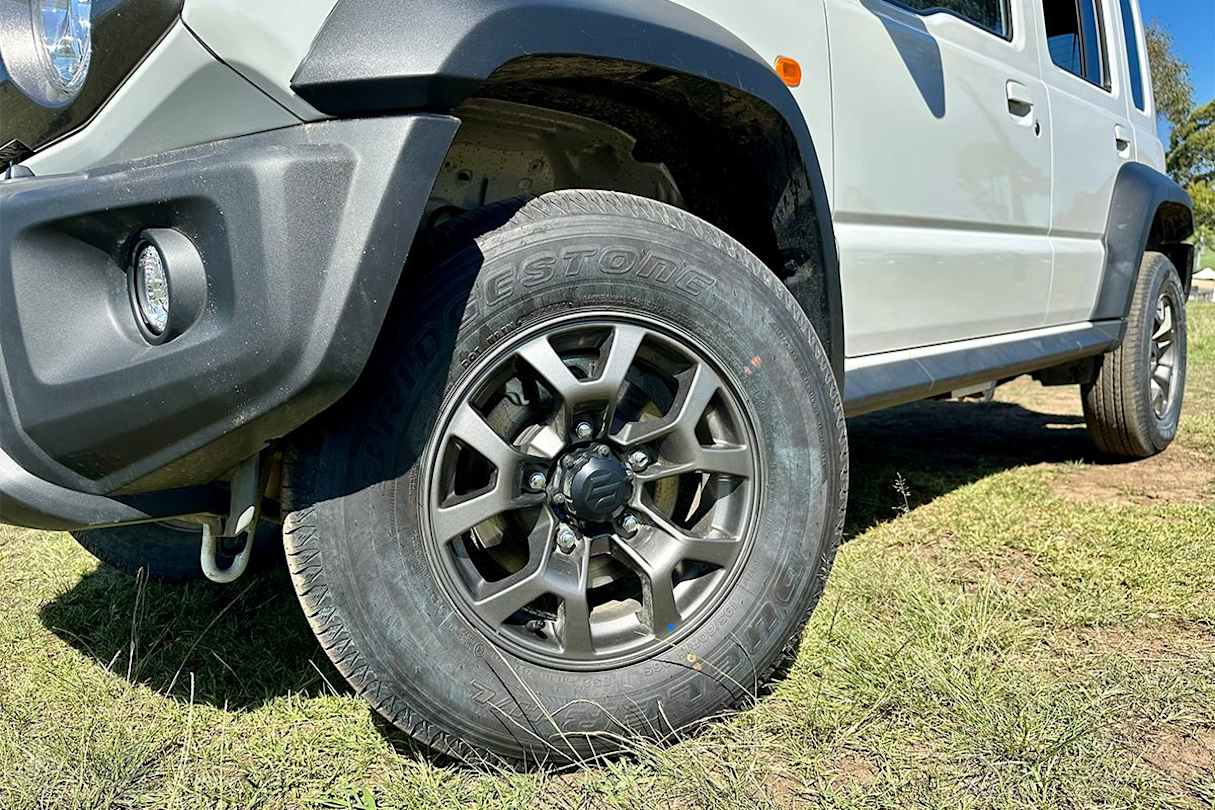 The Jimny’s part-time four-wheel drive system and ladder frame chassis make this a talented off-road vehicle. (Image: Richard Berry)