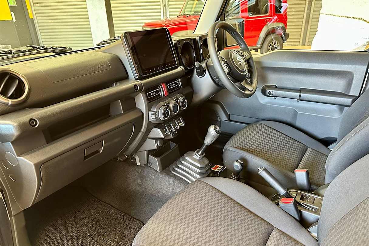 The good news is the Jimny XL has a larger 9.0-inch media screen, but the bad news is it doesn’t come with built-in sat nav like the three-door GXL. (Image: Richard Berry)