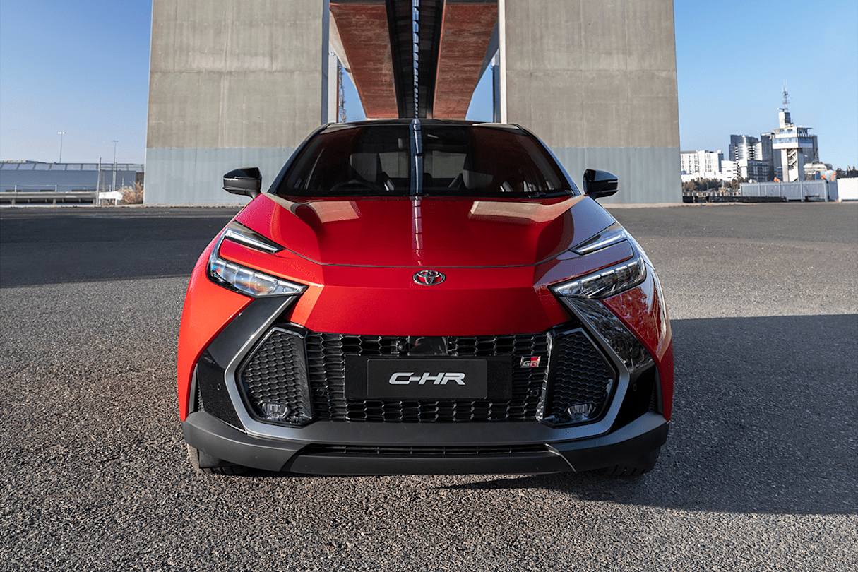 Upfront of the C-HR are ‘c-shape’ lights. (GR Sport variant pictured)