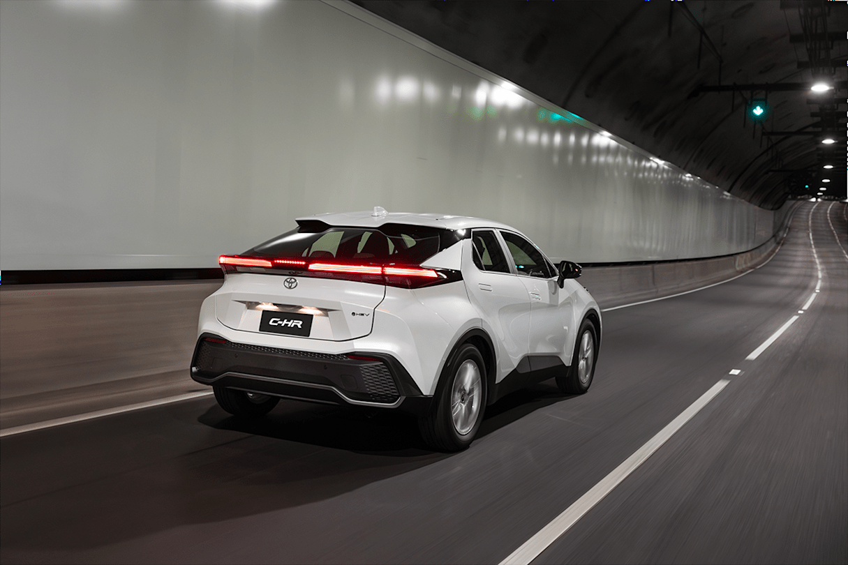 The hybrid drivetrain in the two 1.8-litre C-HRs don’t offer up a whole lot in terms of keen acceleration. (GXL variant pictured)