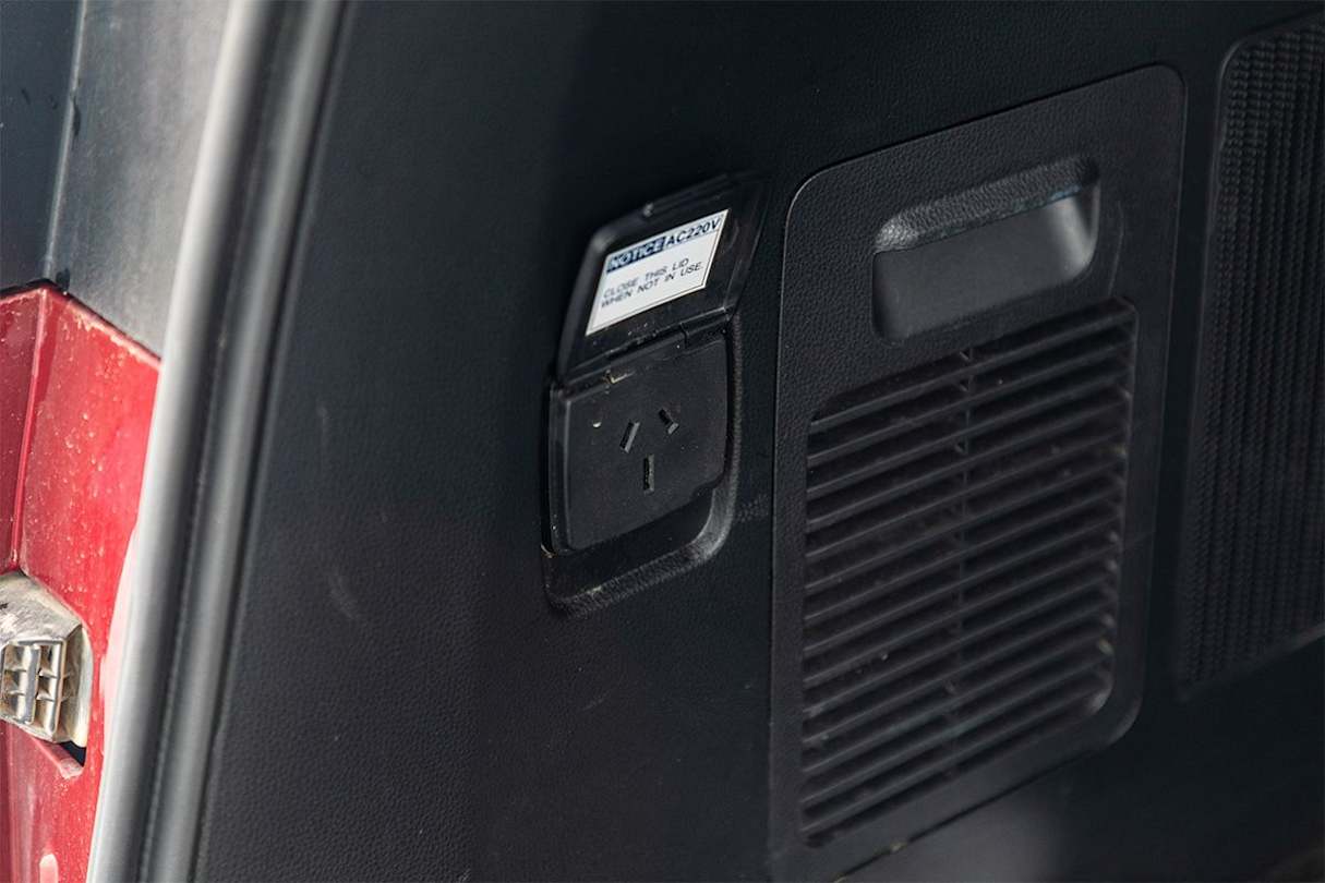 All GR Sports come with a domestic 220-volt socket for charging larger items while adventuring. (Image: Brett Sullivan)