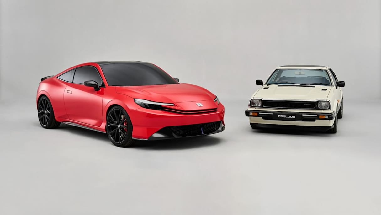 Honda Prelude concept next to the original