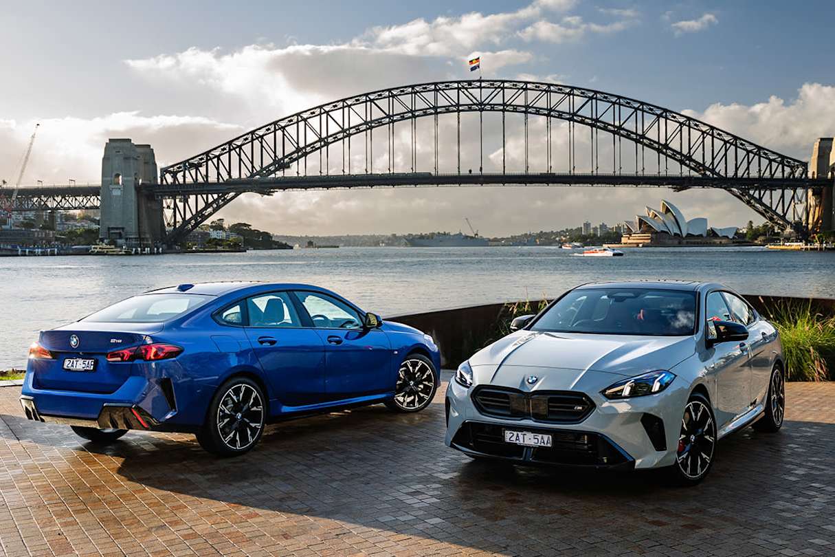 2025 BMW 2 Series Gran Coupe 218 (blue) and M235 (silver)