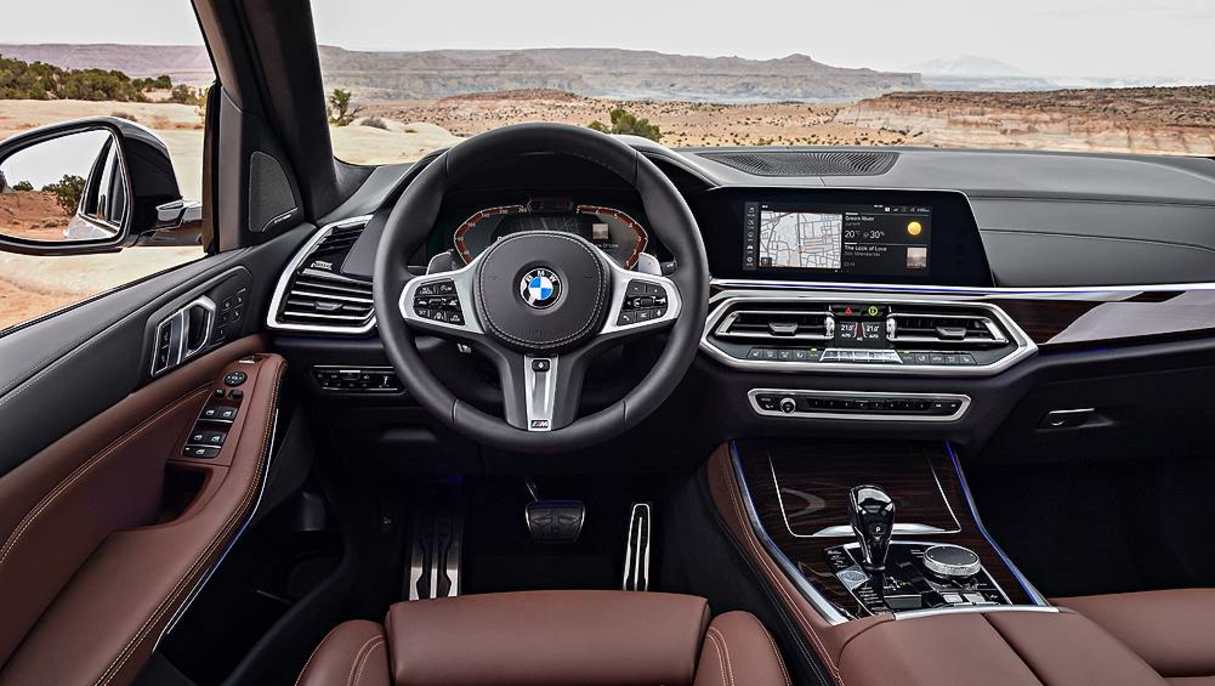 the X5 has BMW's Live Cockpit Professional system with two 12.3-inch digital displays working with the latest iDrive infotainment system.