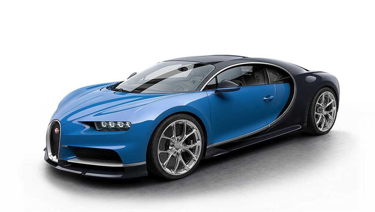 The wild Bugatti Chiron is motivated by an 8.0-litre quad-turbocharged W16 engine, producing 1119kW and 1600Nm.