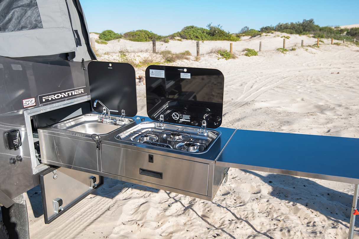 There's no need to give up any mod cons when heading out bush in a camper-trailer. Image credit: Brendan Batty.