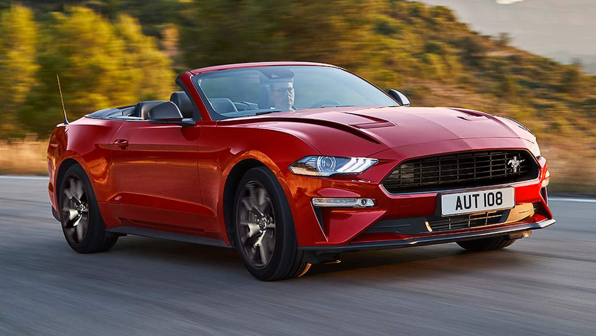 The Ford Mustang55 is a V8-only prospect, however, it will be produced in both fastback and convertible body styles.