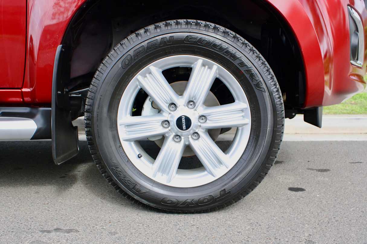 You might want to consider smaller alloy wheels if you’re considering a set of off road tyres.