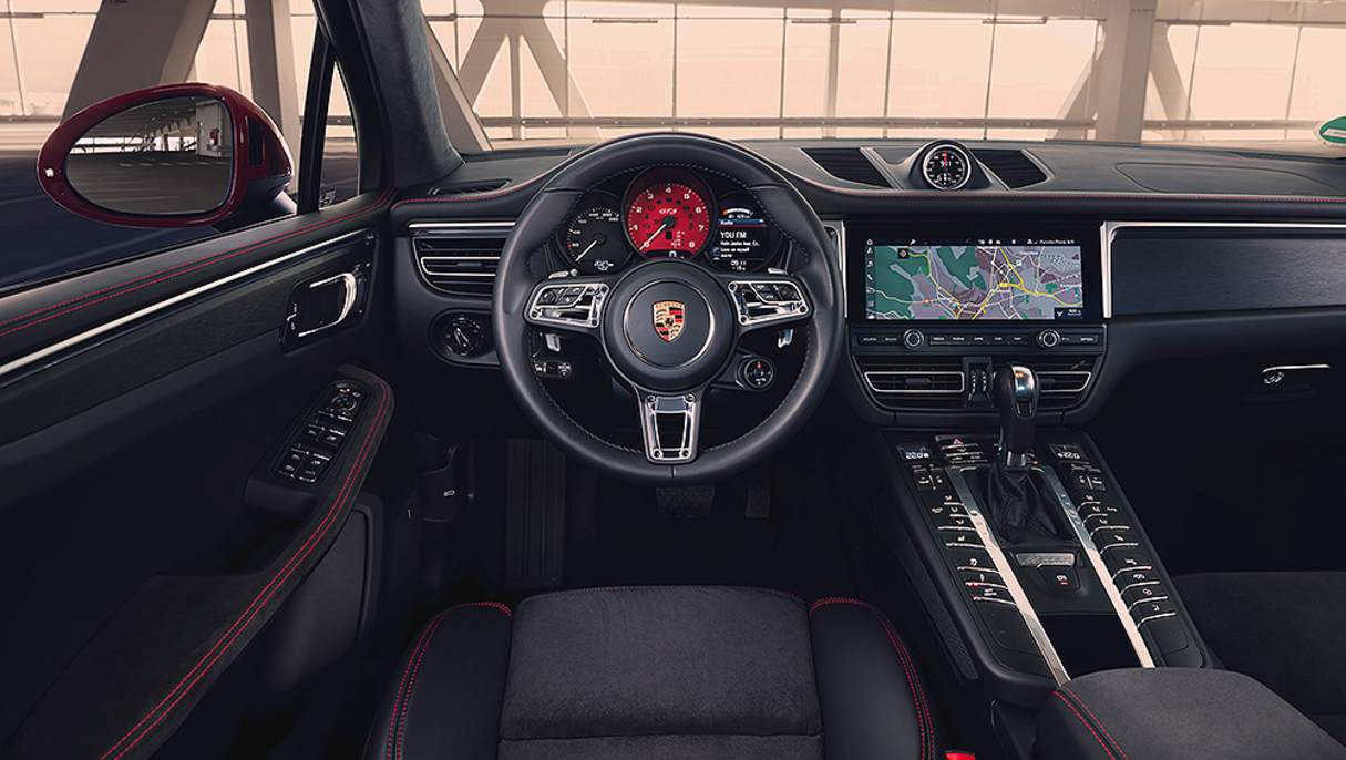 The cabin can be personalised with leather or Alcantara upholstery, and can be optioned with a Bose audio system.
