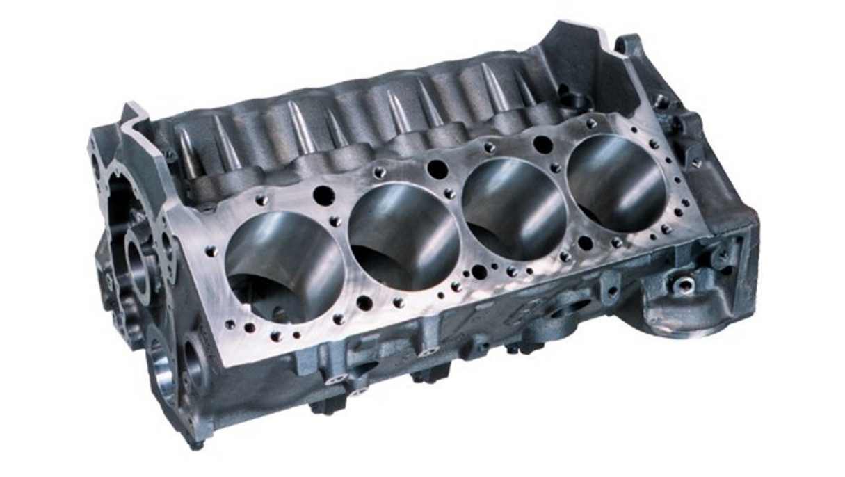 An example of a Chevrolet cast-iron block