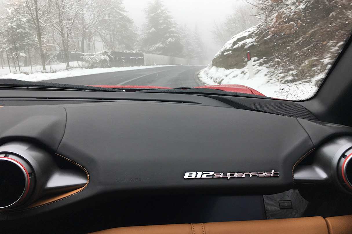Even the winter tyres could not hold traction in the snow. Fortunately we were in Italy, so people simply cheered us on.