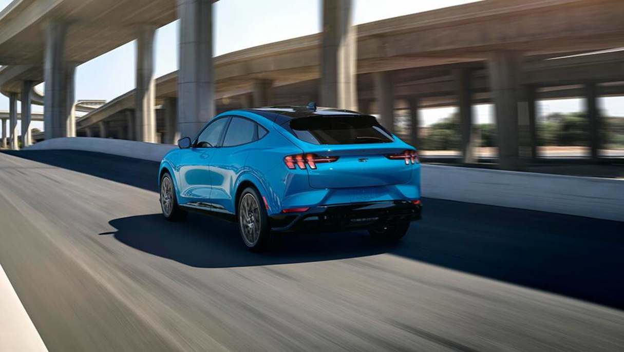 The Mach-E’s exterior design is inspired by its Mustang namesake.