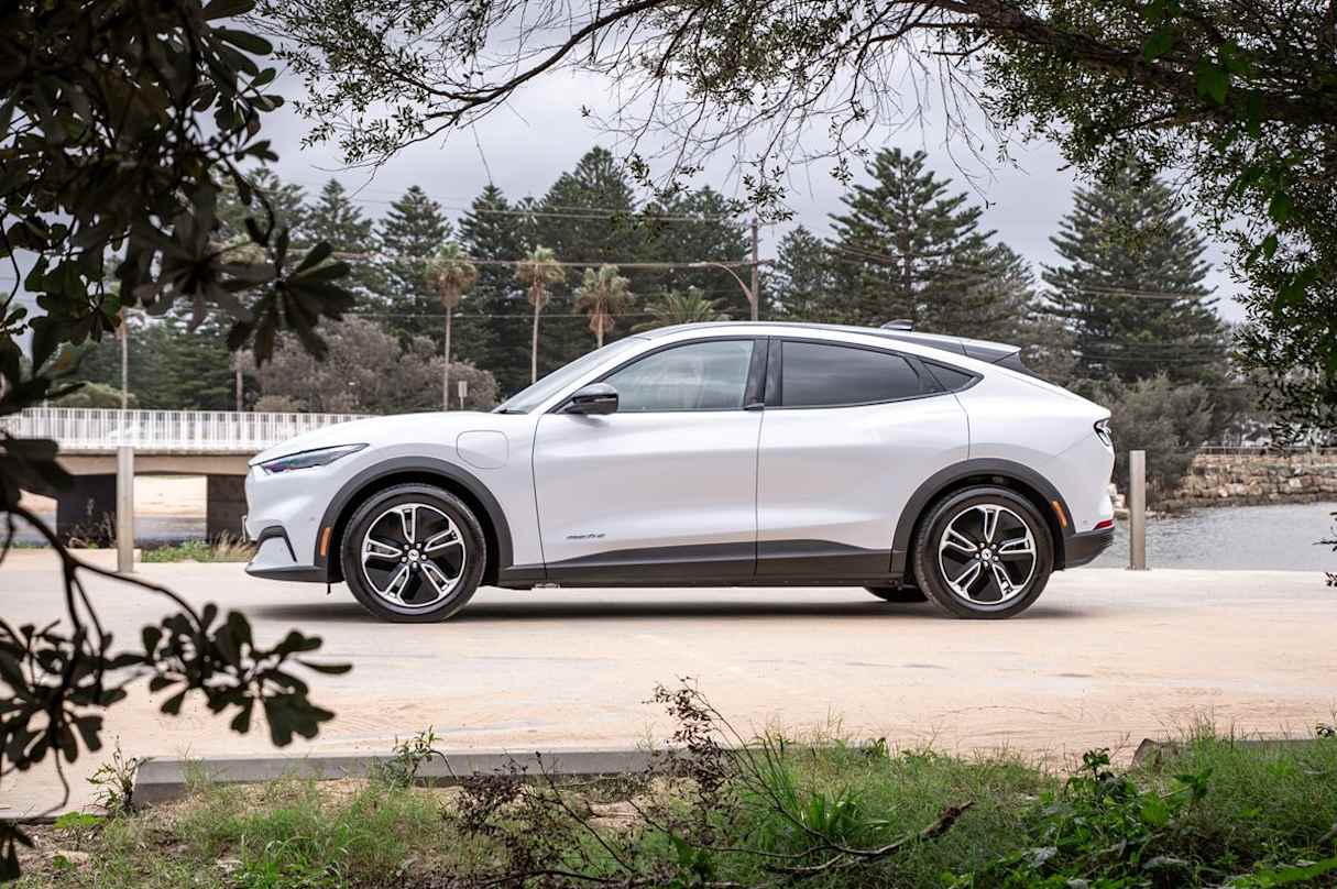 The Mach-E is heavy and feels it, but the 198kW/430Nm available at the rear wheels is plenty. (Image: Tom White)