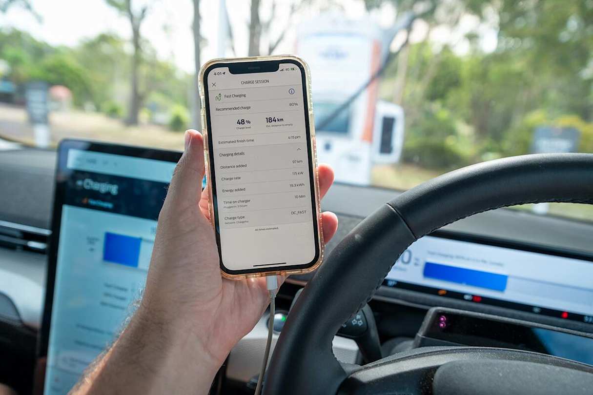 In total, then, with the freeway leg and windy steep national park terrain, the car travelled 264km and used 63 per cent of its battery capacity to complete the journey. (Image: Tom White)