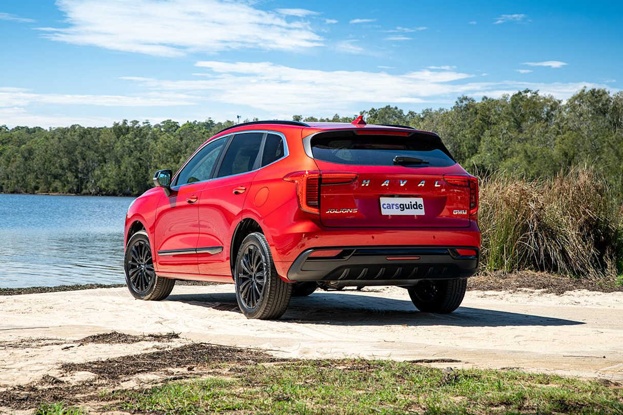 At the rear of the Jolion S is a plethora of badge work adorning the boot. (Image: Tom White)