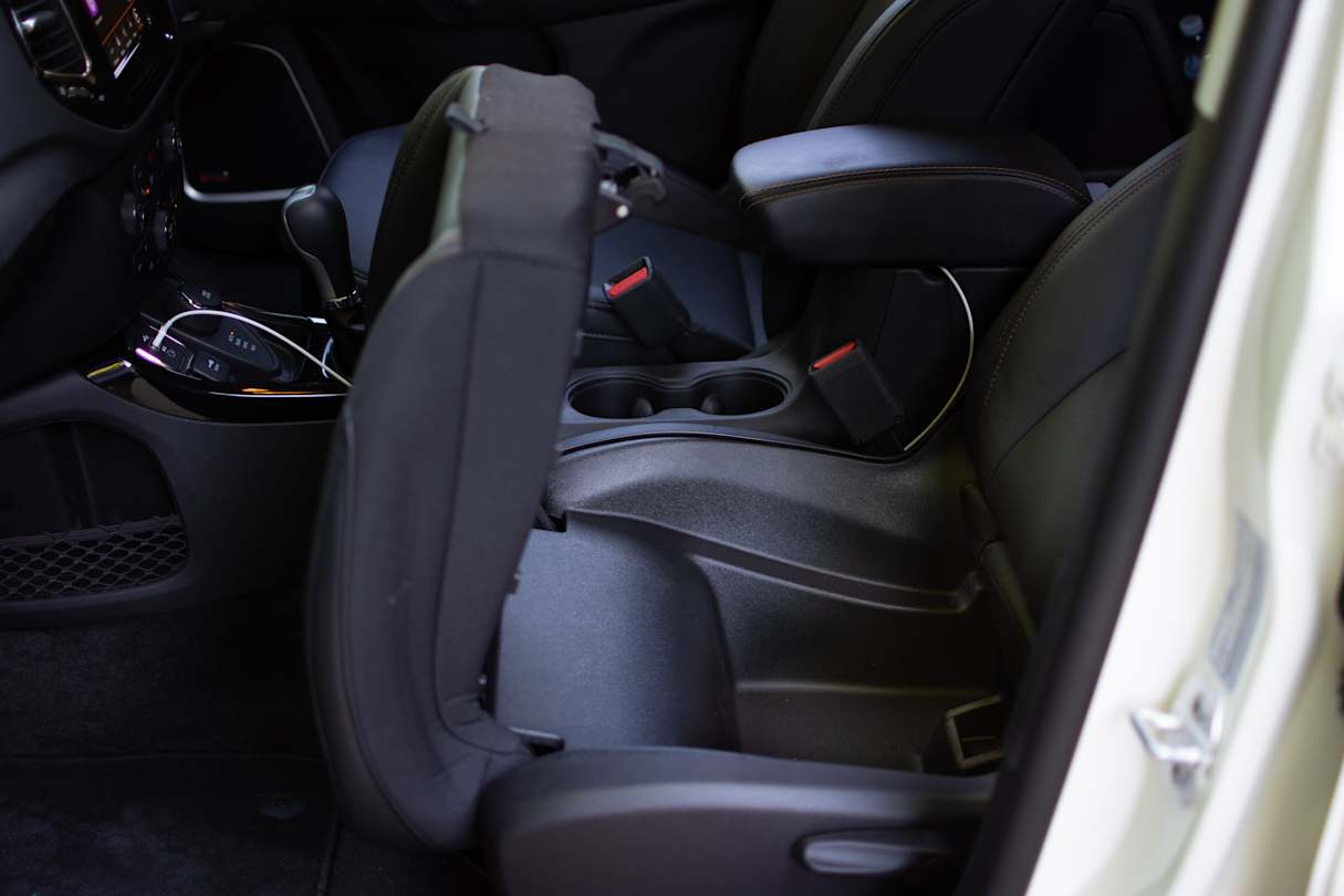 In typical Jeep fashion, there's lots of sneaky storage areas, like this secret compartment under the passenger seat. (image credit: Tom White)