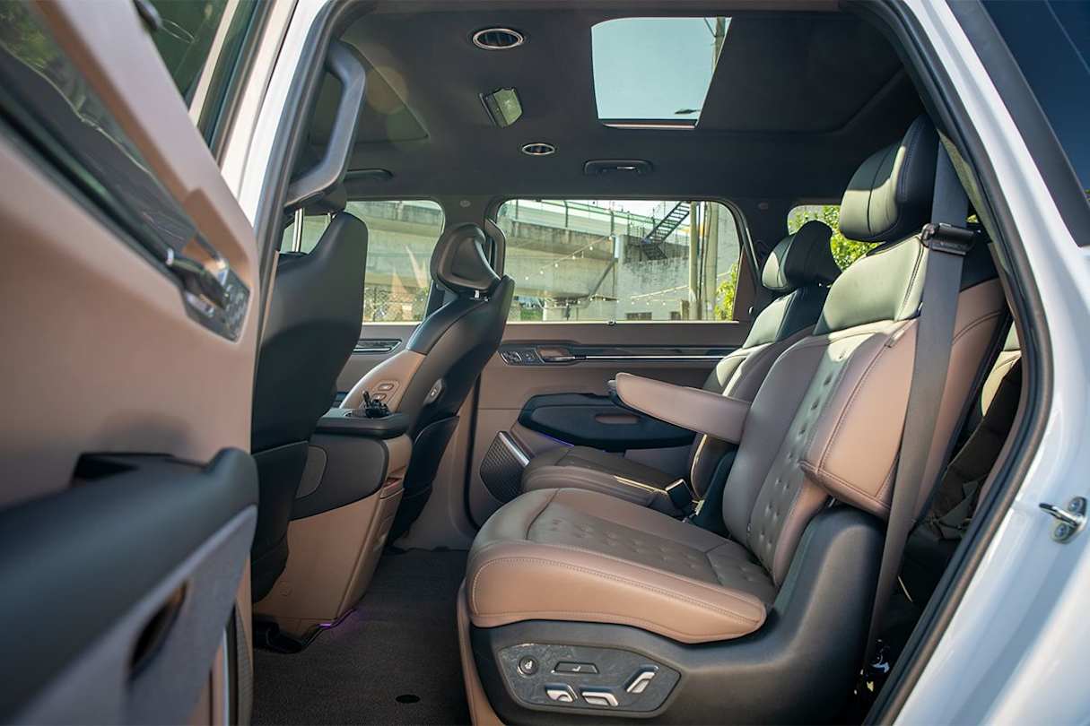 The second row for our test example consisted of two big chairs with foldable armrests and electrical adjust. (Image: Tom White)