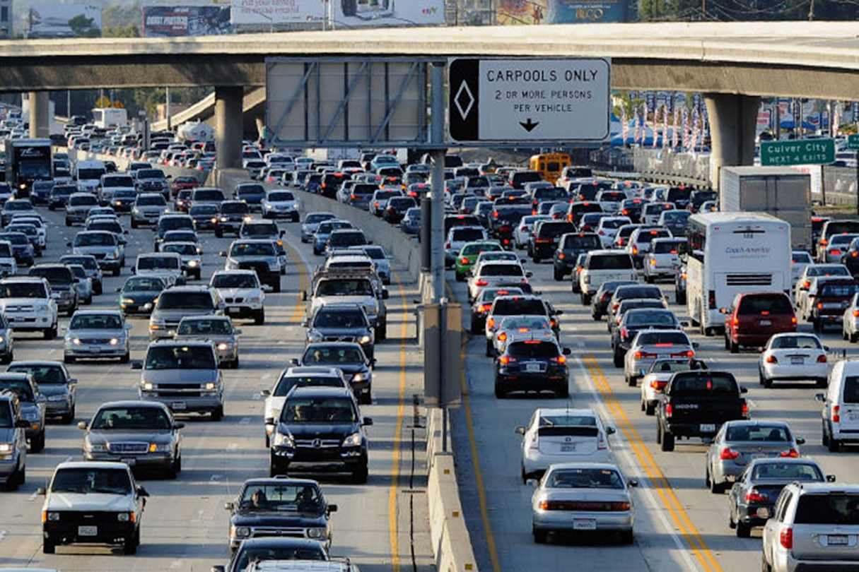 Driving a car in Los Angeles is never going to be a lot of fun. (image credit: KPCC)