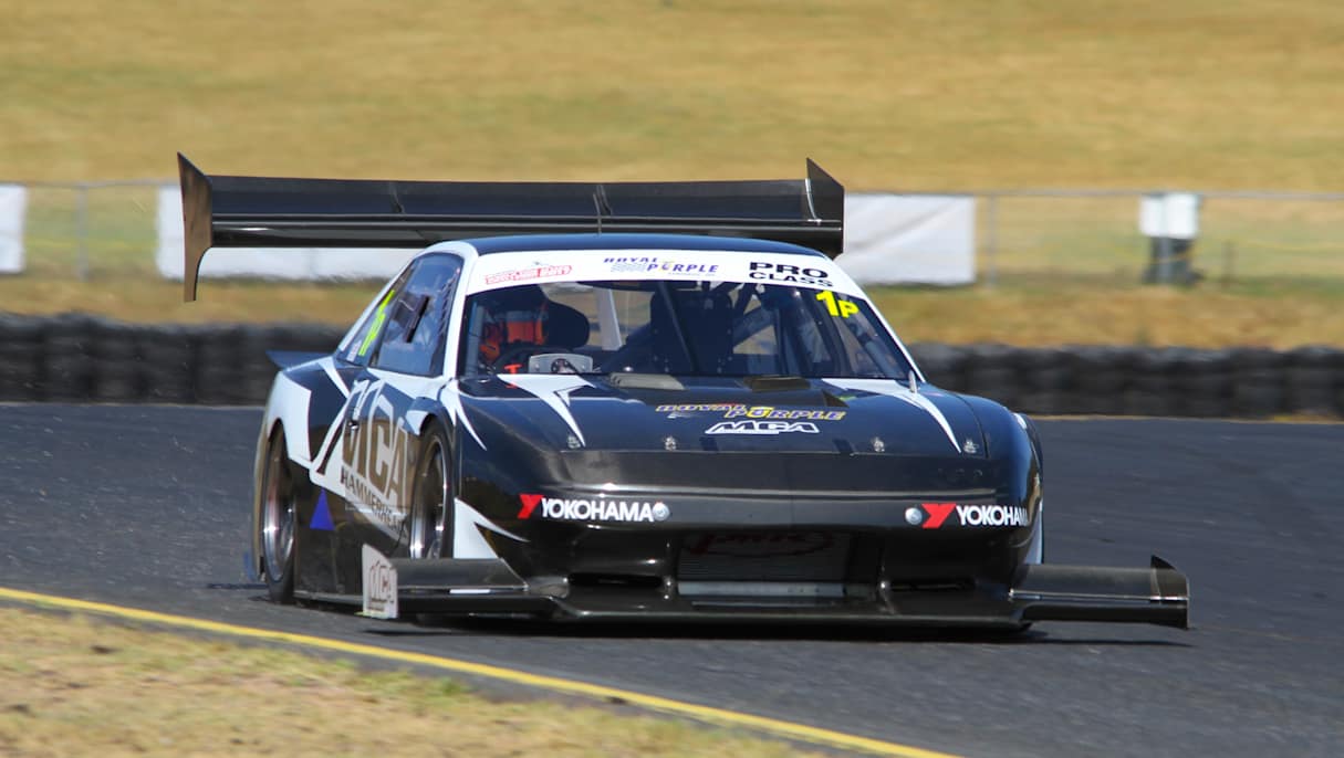 Tim Slade in the MCA Suspension Nissan S13 put down a record time. (image credit: World Time Attack)