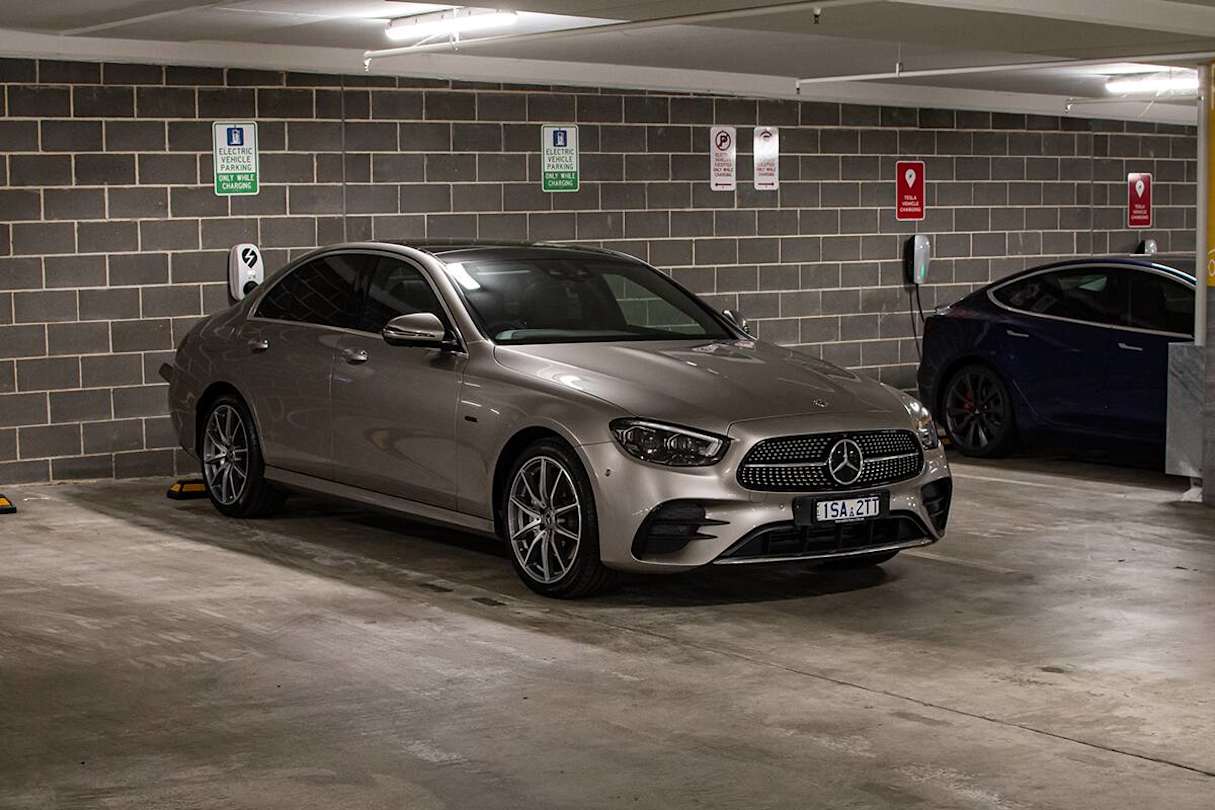 The Mercedes-Benz E-Class has a complicated range, consisting of multiple bodystyles as well as performance options, but the E 300 e is the only hybrid. (image: Tom White)