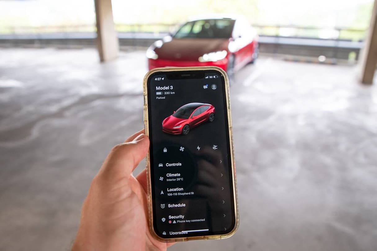 No need to mess around with unlocking or pushing to start, so long as your phone is nearby, the car is ready. (image: Tom White)