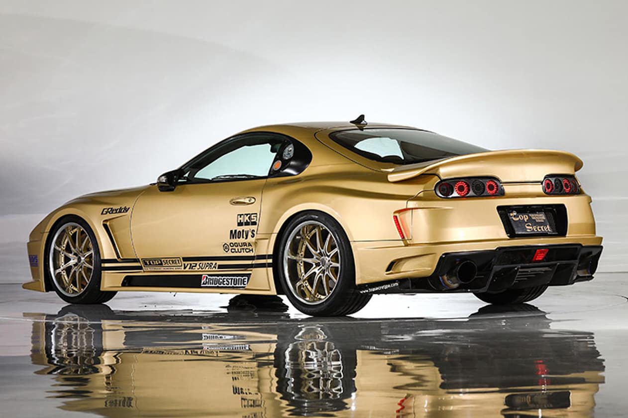 The wide bodykit and trademark Top Secret gold paint round out an insane creation. (image credit: Top Gear)
