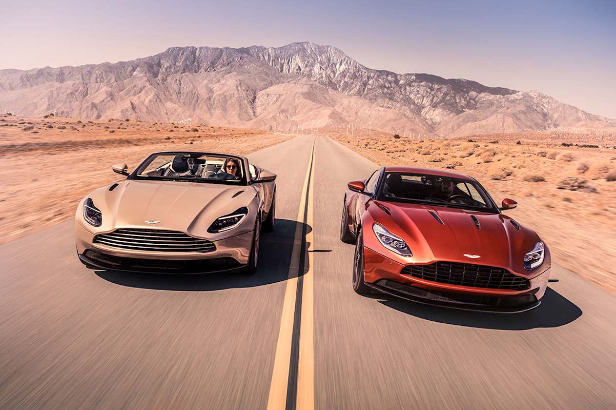 The Aston Martin DB11 is available with a 447kW, 5.2-litre, twin-turbo V12 both in coupe and convertible bodystyles.