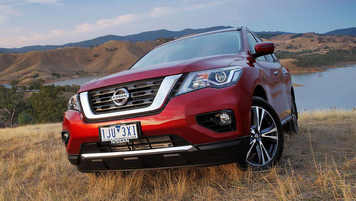 The current Nissan Pathfinder should be able to accommodate three child seats across the back seat.