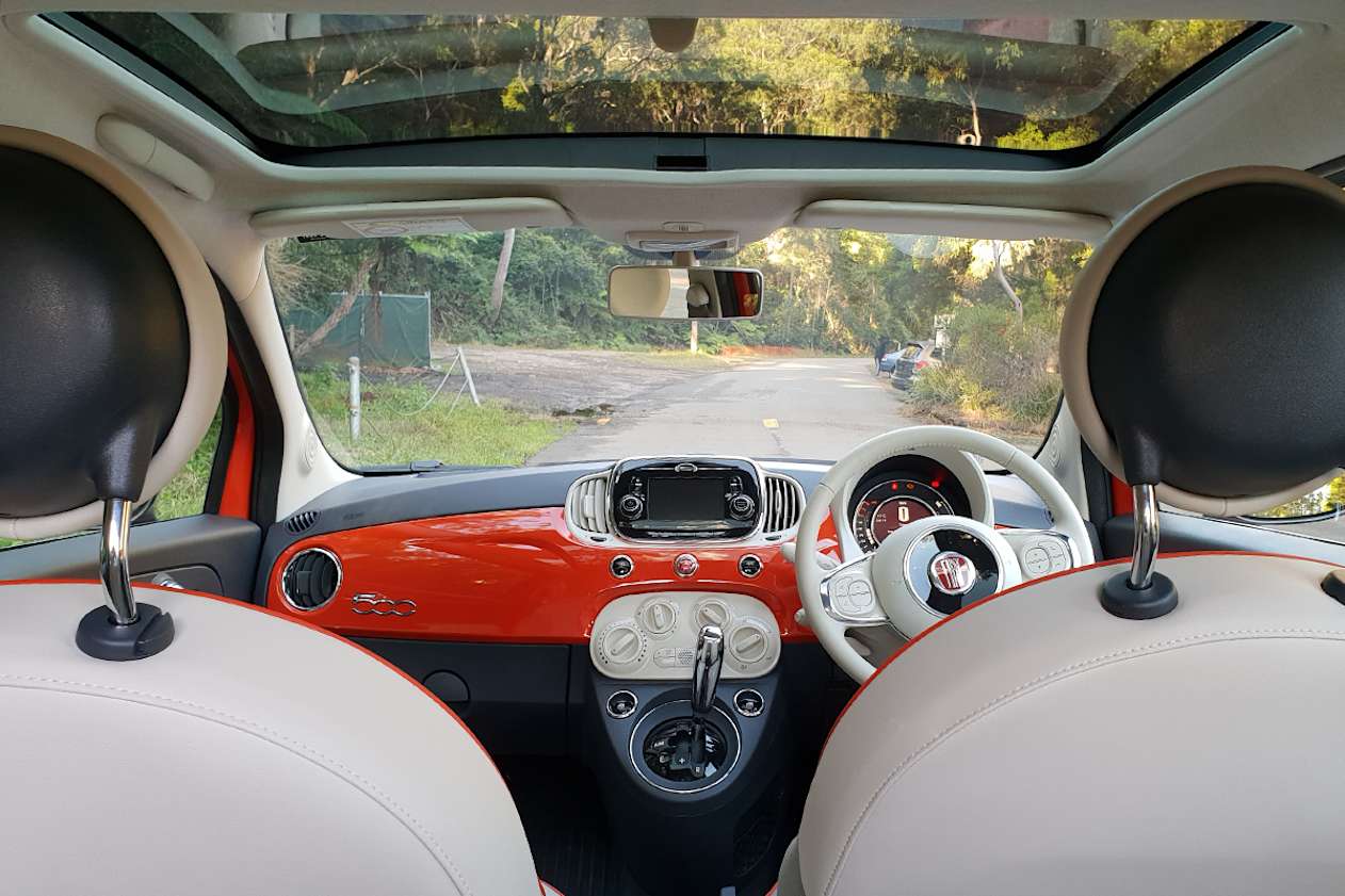 Like the Fiat 500 Lounge that it's based on, the Anniversario gets a fixed moonroof.