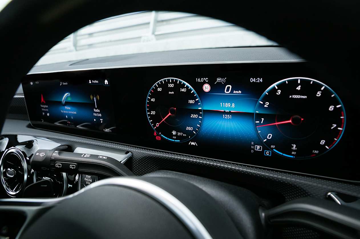 The two 10.25-inch screens are standard on the A200.