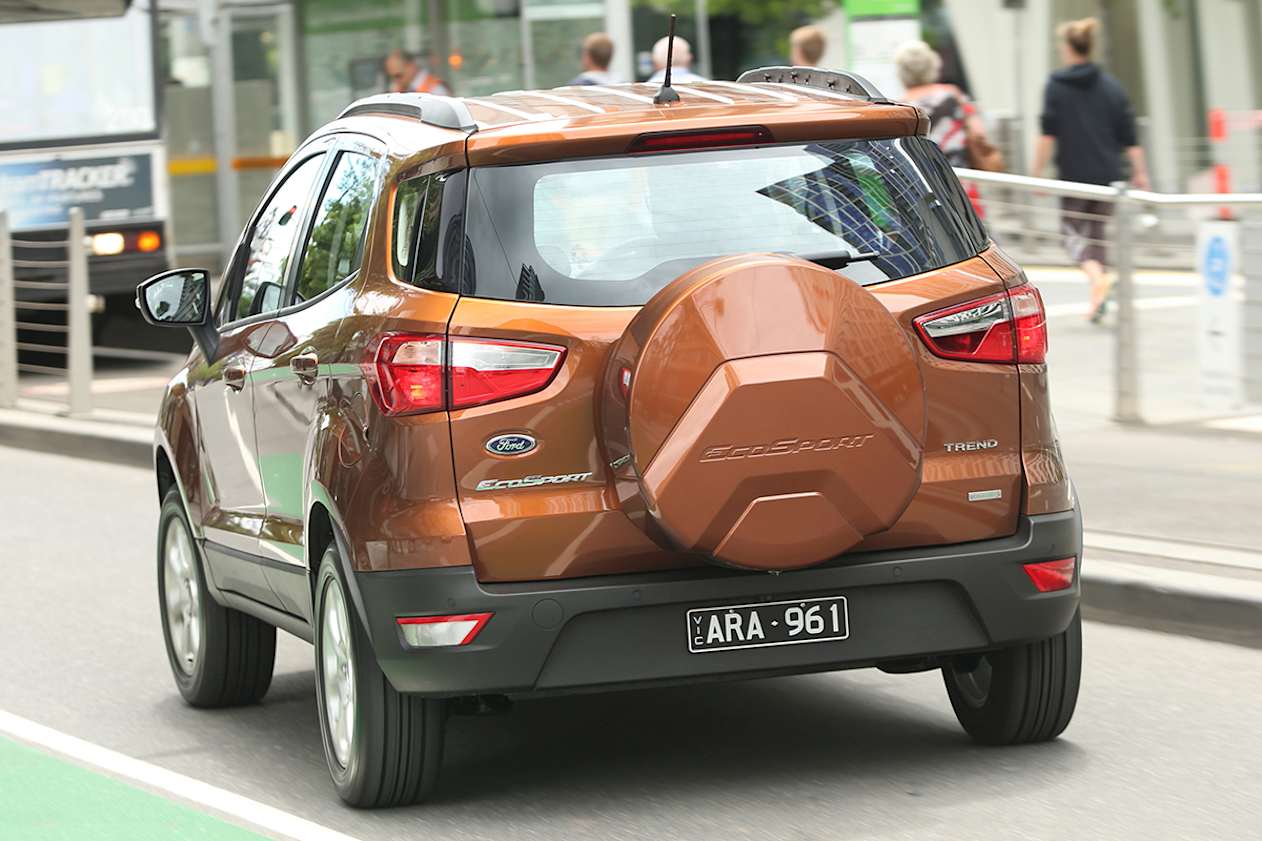 The spare wheel will be removed from the tailgate in the coming months. (2018 Ford Ecosport Trend)