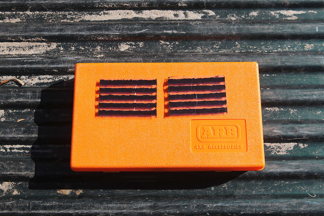 Repair cords: Thick strings of spongy cord that you insert into the puncture to fill the hole.