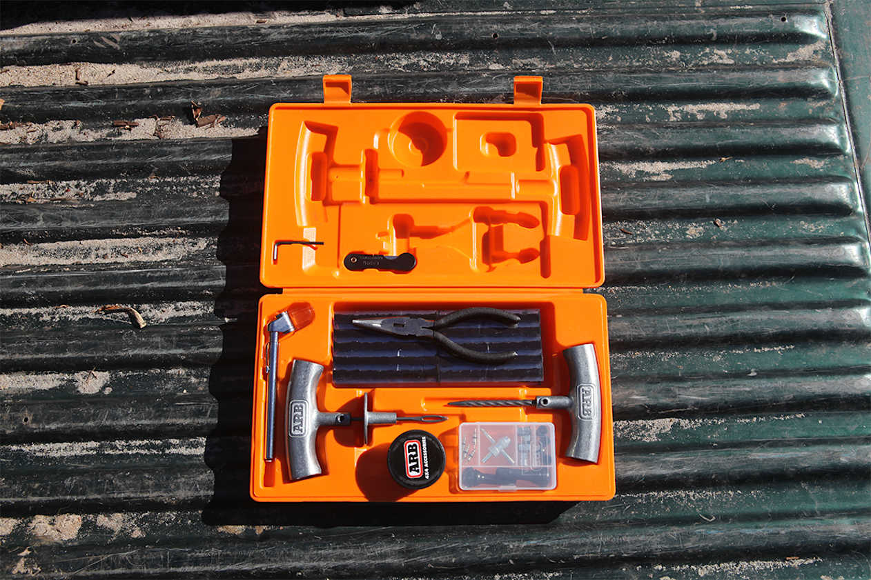 A tyre-puncture repair kit should include a carry case and all of the gear you need to achieve a temporary fix of a puncture.