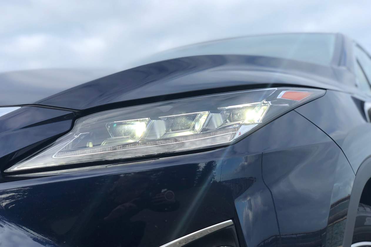 Auto LED headlights come standard with the RX450h F Sport.