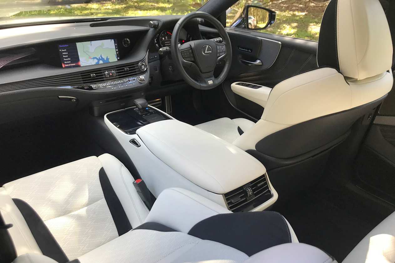The interior of the LS500 F Sport reflects the exterior design.