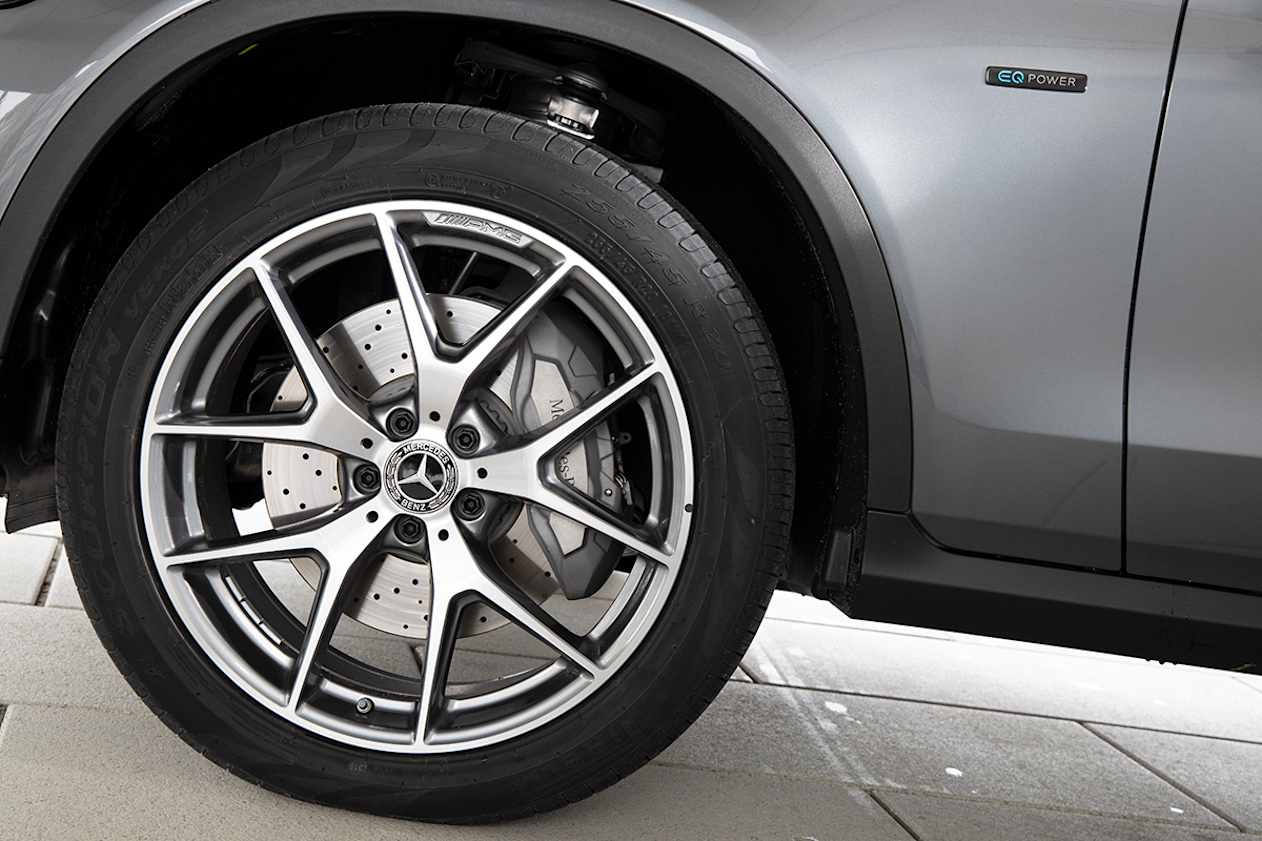 The GLC 300 e SUV uses the same drivetrain elements as the C and E sedans it shares its platform with, but adds 4Matic all-wheel drive.