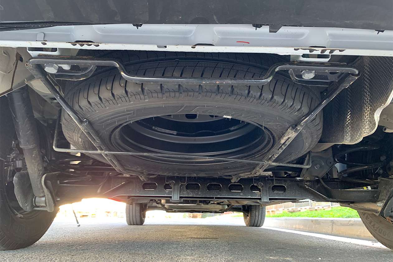 There's a full-size spare wheel. (LWB model shown)